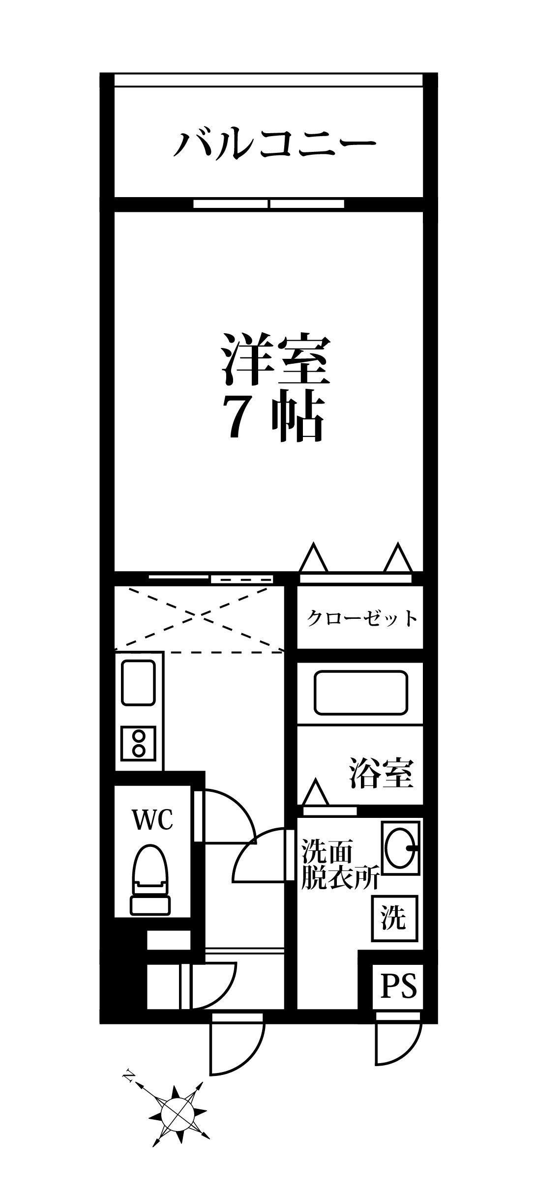 プレミア ヒルズ(1K/5階)の間取り写真