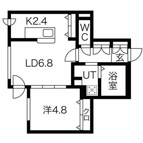 SCHAR大通西(1LDK/4階)の間取り写真
