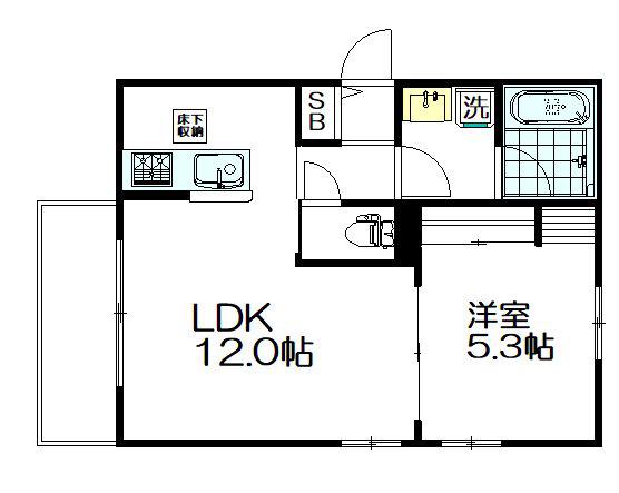 GRACEHILL(1LDK/1階)の間取り写真