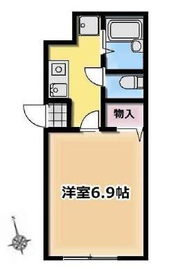 AZ ASAKUSABASHI(1K/2階)の間取り写真