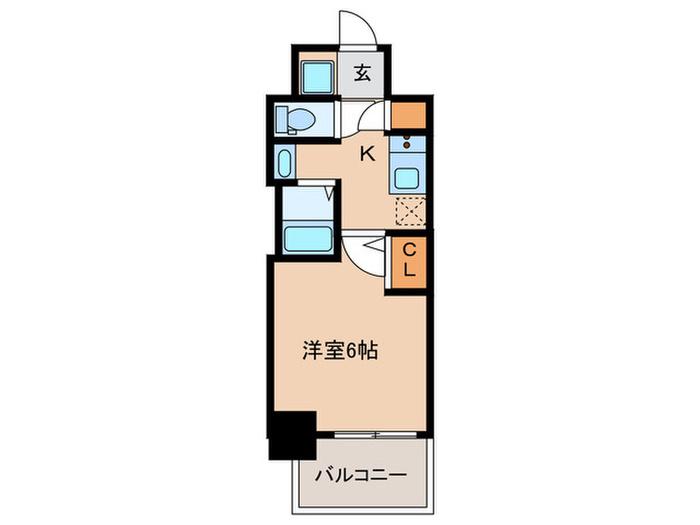 エルプレイス天神南(1K/7階)の間取り写真