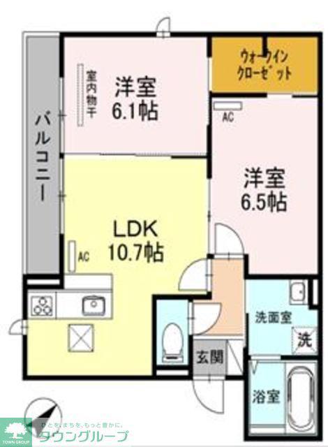 プルミエール大宮七里A(2LDK/2階)の間取り写真