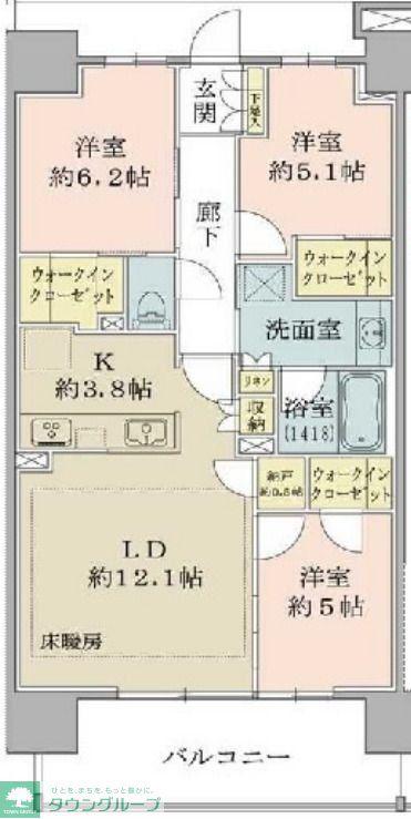 SHINTO CITY(3LDK/14階)の間取り写真
