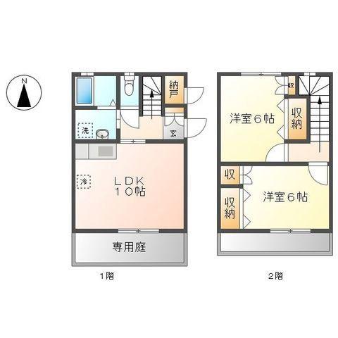 パシフィックテラス(2LDK/1階)の間取り写真