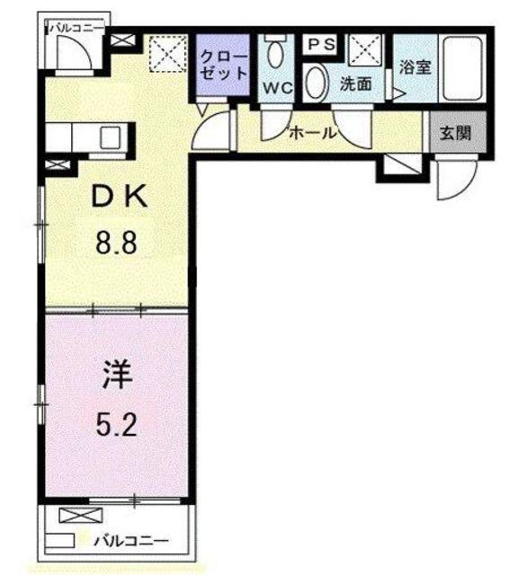 アルコバレーノII(1LDK/2階)の間取り写真