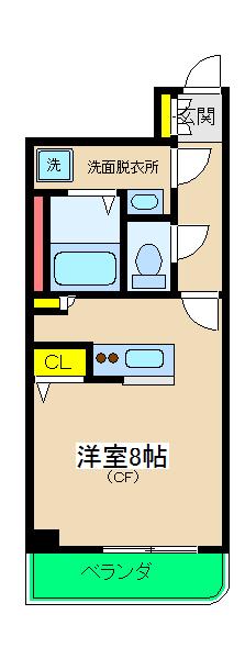 心園コーポ(ワンルーム/1階)の間取り写真