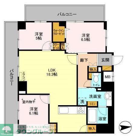 アヴェニール柏の葉(3LDK/7階)の間取り写真