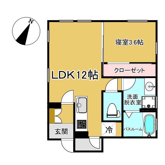 レシポルト(1LDK/2階)の間取り写真