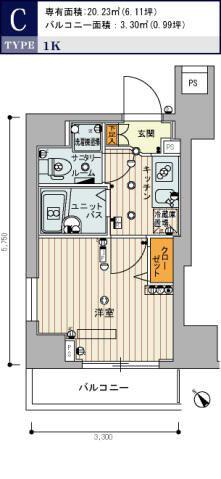 スカイコート田端第3(1K/3階)の間取り写真