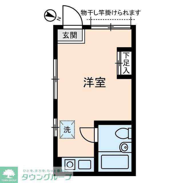 ソレイユ経堂(ワンルーム/1階)の間取り写真