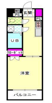 G.R麦野(1DK/2階)の間取り写真
