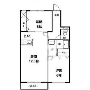 セントポーリアクラリス(2LDK/4階)の間取り写真