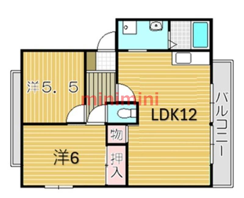 ヒルズハイツ(2LDK/1階)の間取り写真