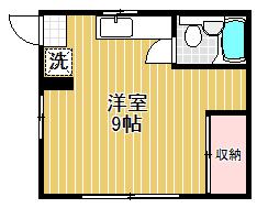 日栄ハイムII(ワンルーム/1階)の間取り写真