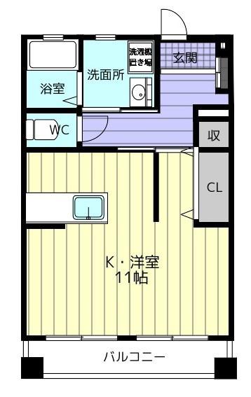 ネクサス(ワンルーム/3階)の間取り写真
