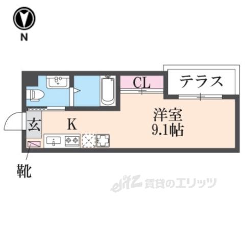リビングライフ長瀬ウエスト(ワンルーム/2階)の間取り写真