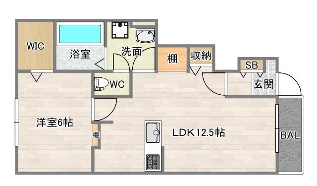 TULIE YAMASO(1LDK/1階)の間取り写真