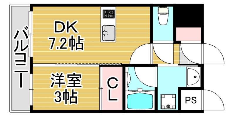 リアンシエルブルーJR香椎(1DK/2階)の間取り写真