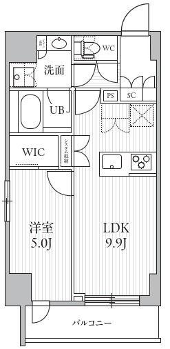 シーズンフラッツ滝野川(1LDK/5階)の間取り写真