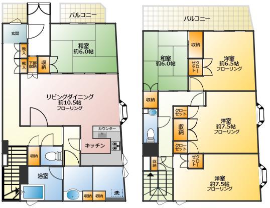 コーディアル久我山(5LDK/1階)の間取り写真