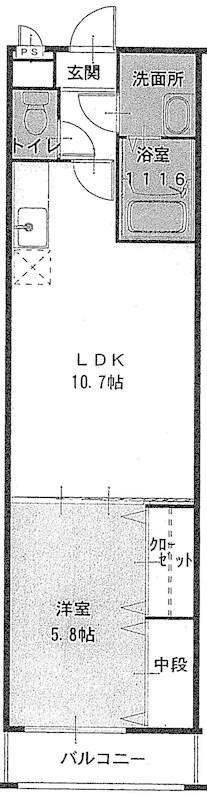 フジパレス尼崎宮内町イースト(1LDK/2階)の間取り写真