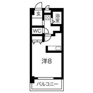 サンパレス植田(1K/10階)の間取り写真