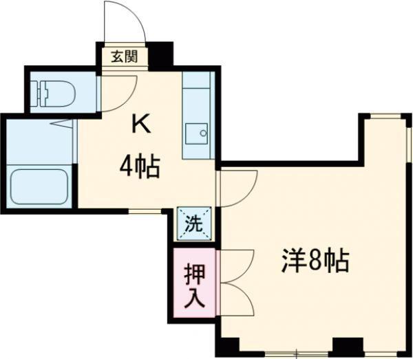 網元マンション(1K/3階)の間取り写真
