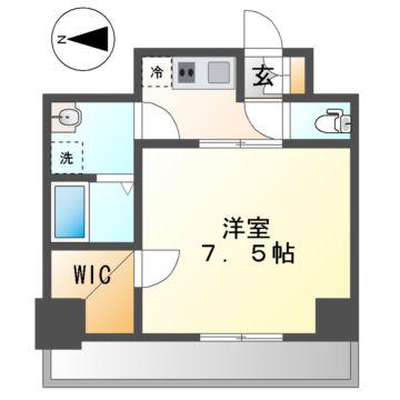ディアレイシャス大須赤門通本町(1K/2階)の間取り写真
