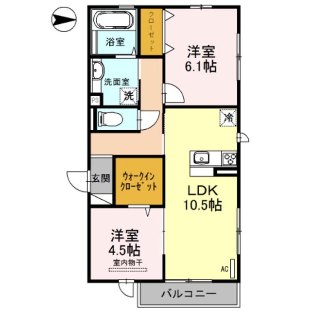 南海泉北線 深井駅 徒歩14分 3階建 築11年(2LDK/2階)の間取り写真