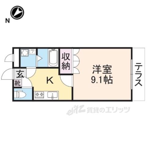 シャルムスクエア(1K/1階)の間取り写真