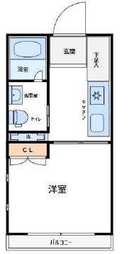 Dクラディア山手大塚(1K/4階)の間取り写真