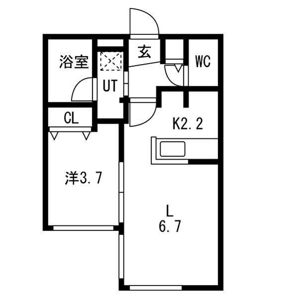 COLORE N17W5(1LDK/1階)の間取り写真