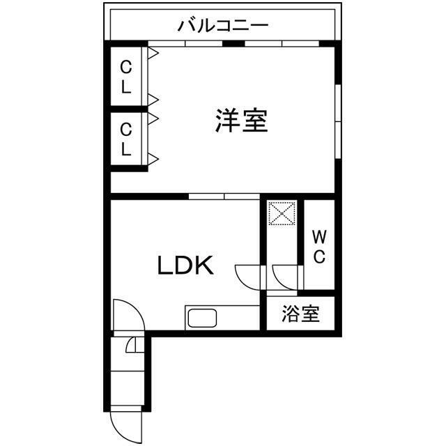 コーポ泉(1LDK/3階)の間取り写真