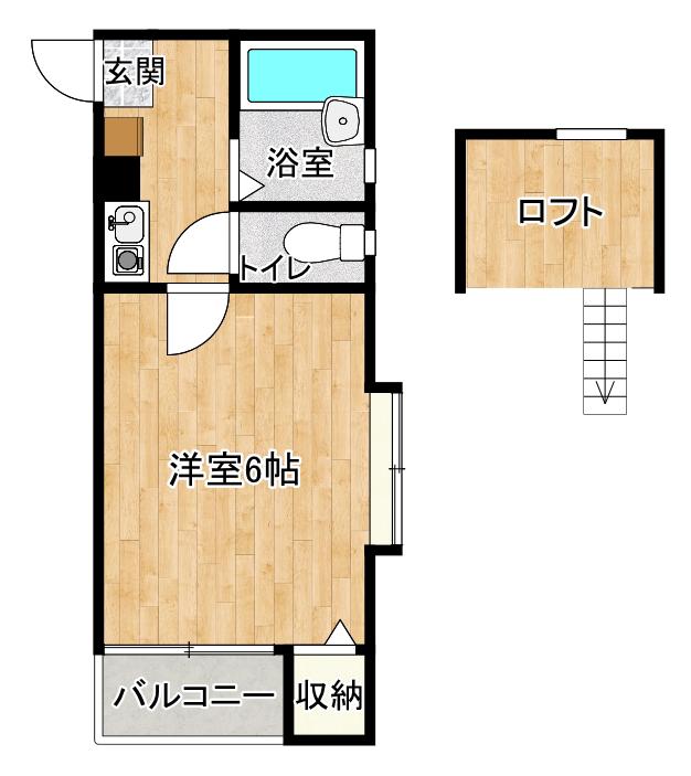 フォルム九大東(1K/4階)の間取り写真