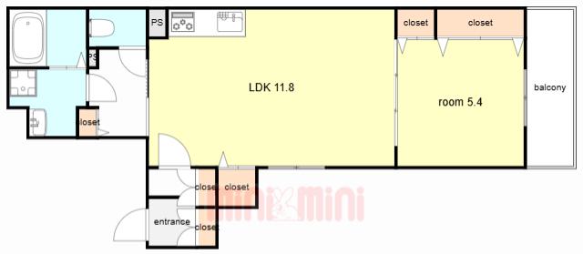 クリエオーレ加島(1LDK/3階)の間取り写真