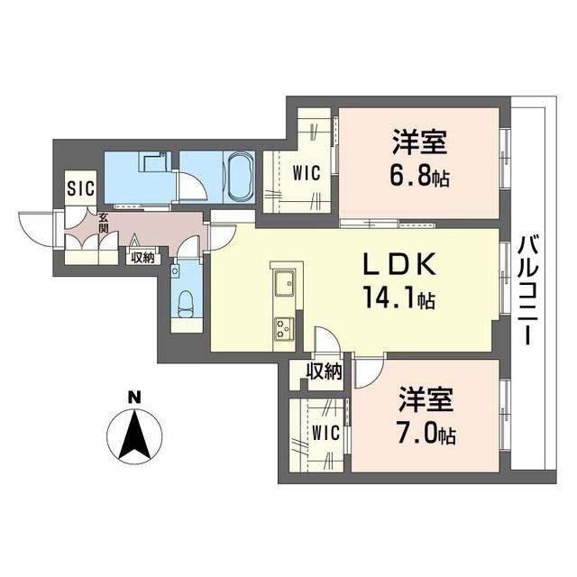 デア グランツ(2LDK/3階)の間取り写真