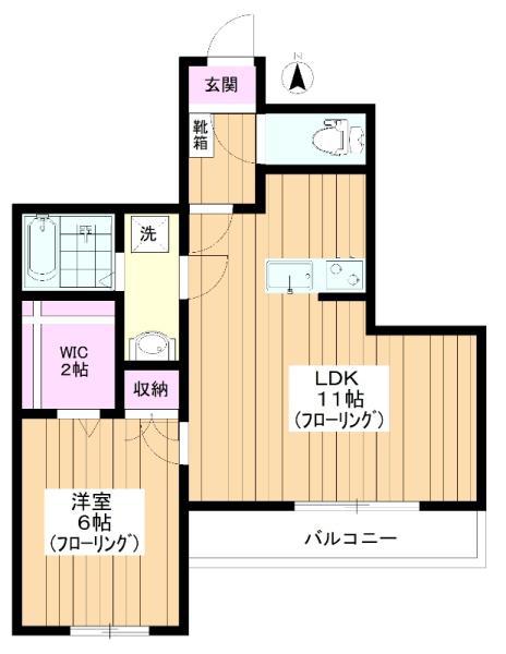 ルパンブラン1(1LDK/3階)の間取り写真