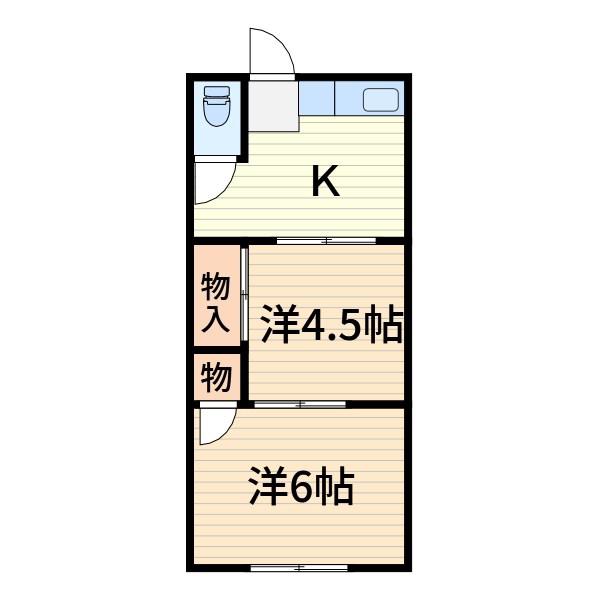 桜荘(2K/1階)の間取り写真
