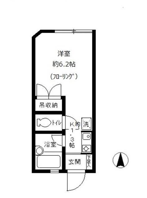 ステラYK(1K/2階)の間取り写真