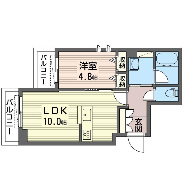 ラルゴ西荻(1LDK/2階)の間取り写真