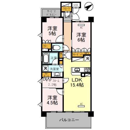 プレミスト和光丸山台(3LDK/5階)の間取り写真