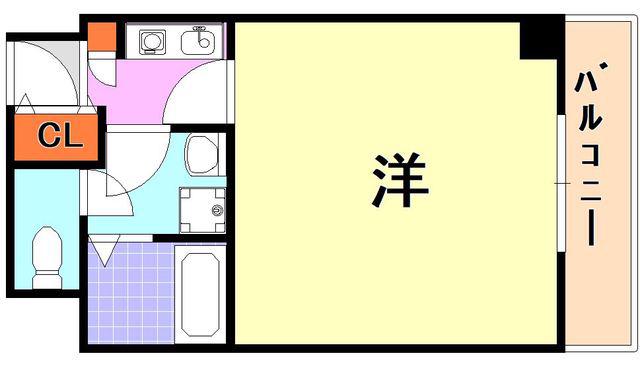 IPSXイースト(ワンルーム/9階)の間取り写真