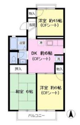 シャンテさかえ(3DK/2階)の間取り写真