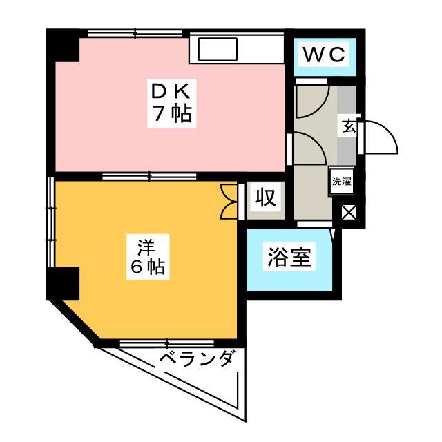 レユシール(1DK/7階)の間取り写真