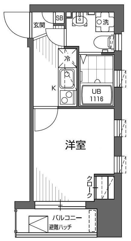 グランアセット早稲田(1K/2階)の間取り写真