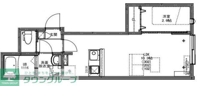 KEIAI RESIDENCE 西大宮II(1LDK/3階)の間取り写真