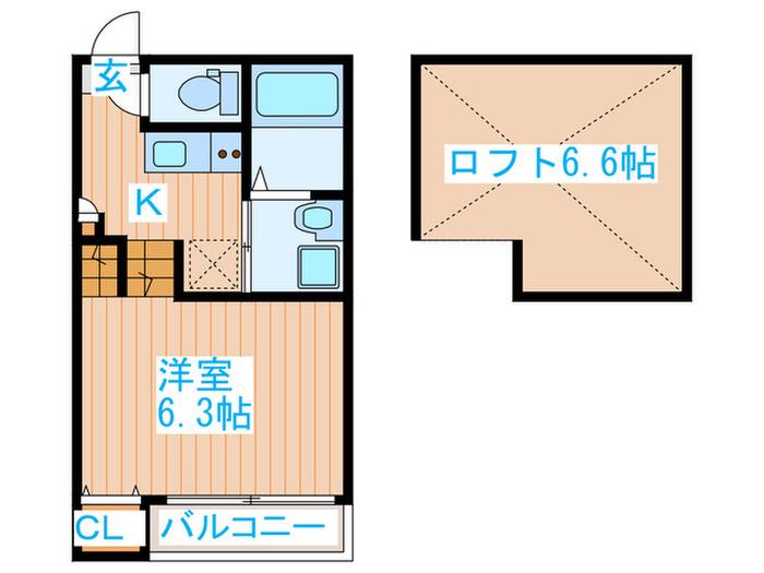 FERIO仙台(1K/2階)の間取り写真