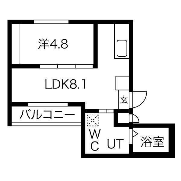HK2 イースト(1LDK/3階)の間取り写真