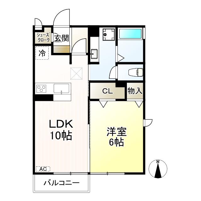 サン・ヴェール A棟(1LDK/1階)の間取り写真