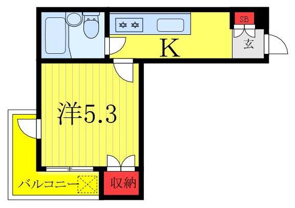 アーバンヤマヤ(1K/2階)の間取り写真